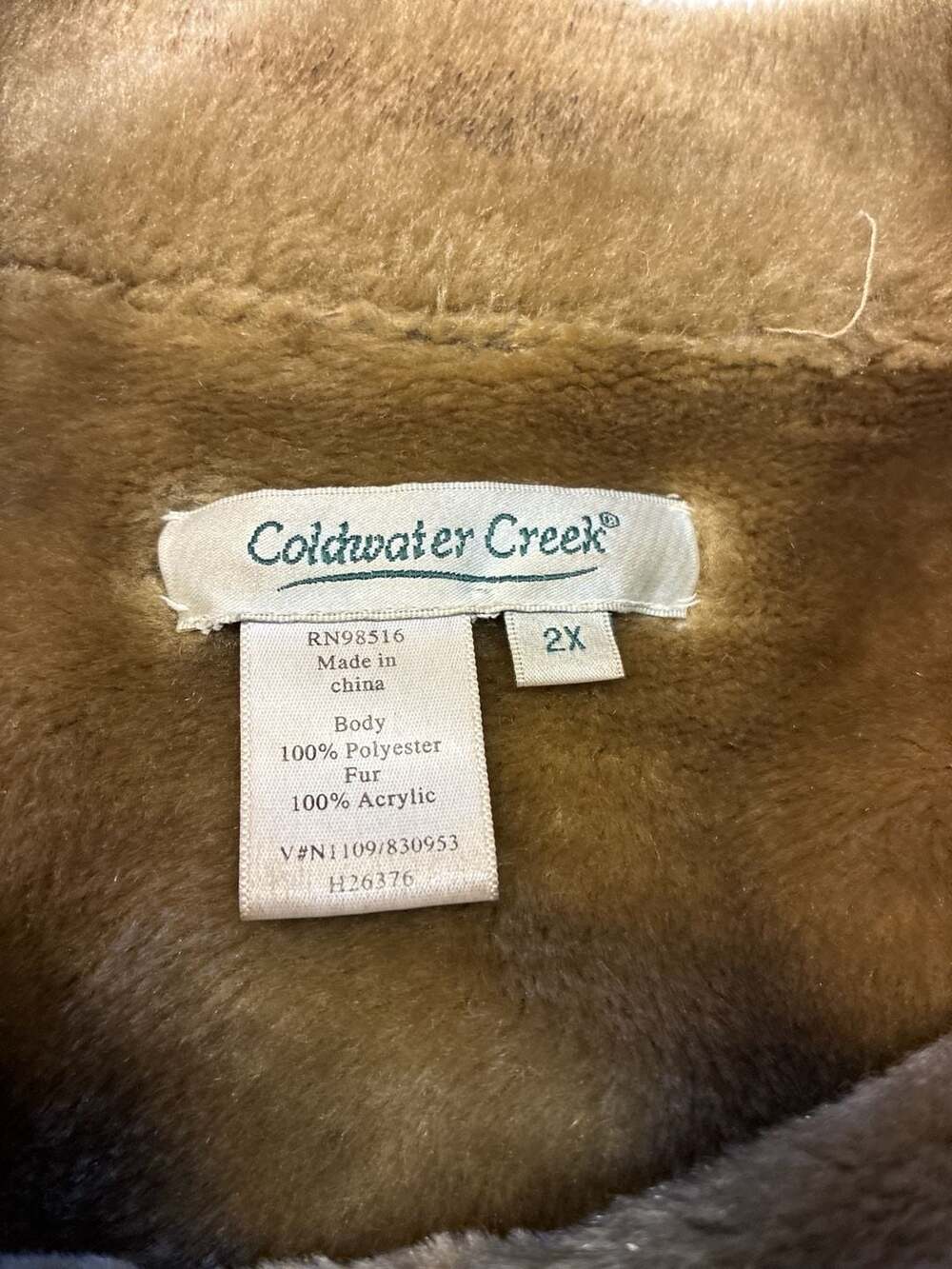 Coldwater Creek Patchwork Faux Suede Fur Lined Jacket Size 2X - Picture 2 of 16